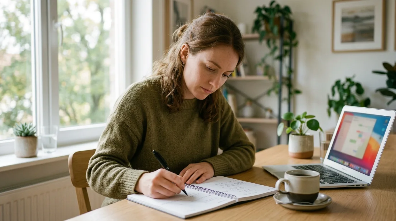 Organizacao do dia com o Google Agenda em um home office